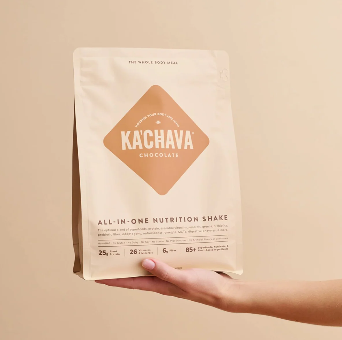 Ka'Chava All-In-One Nutrition Plant Based Shake, Chocolate, 30 Servings, 4.16 lbs